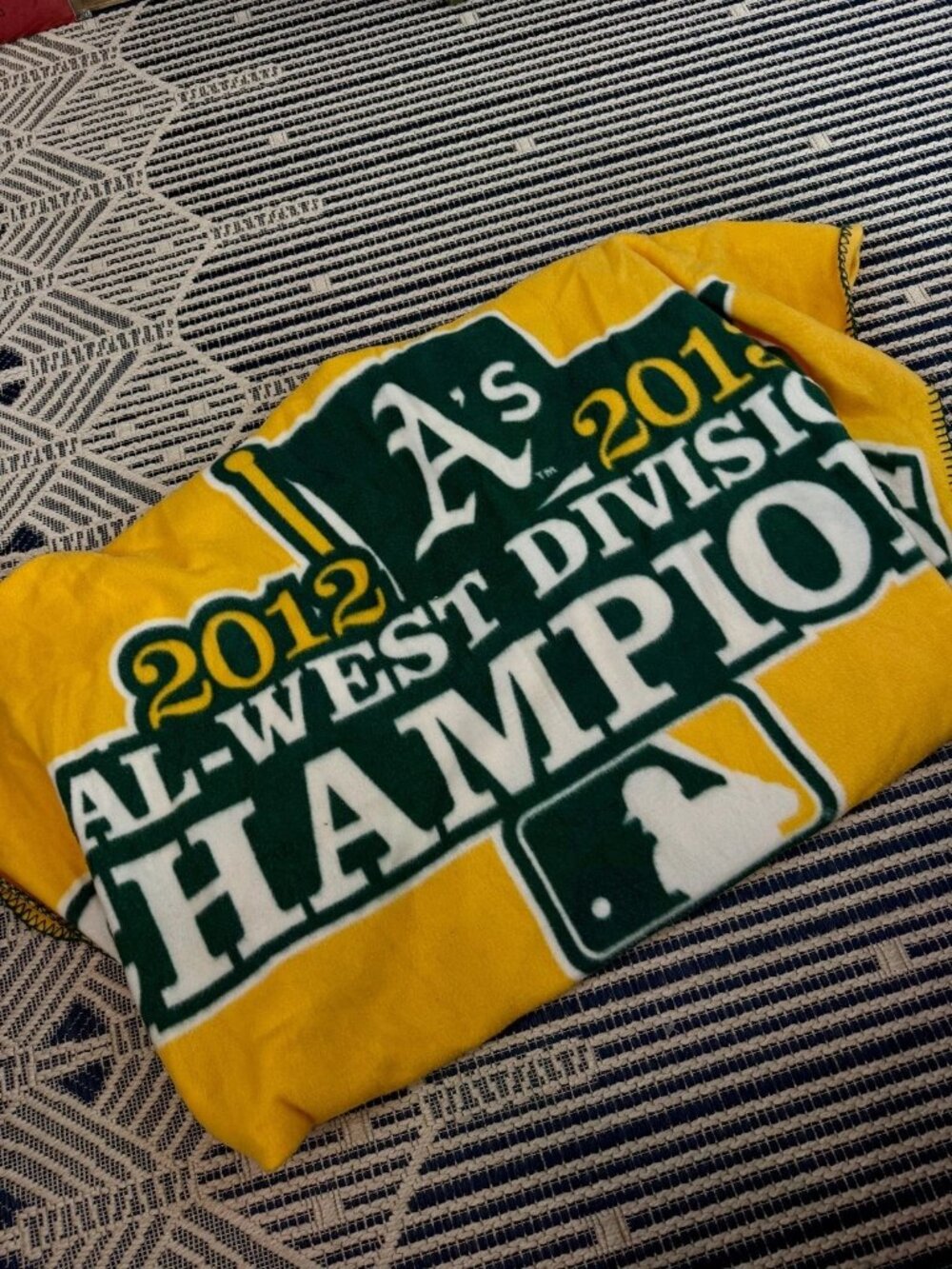 Oakland A's Green & Gold Fleece Blanket - 2012-2013 AL West Champions